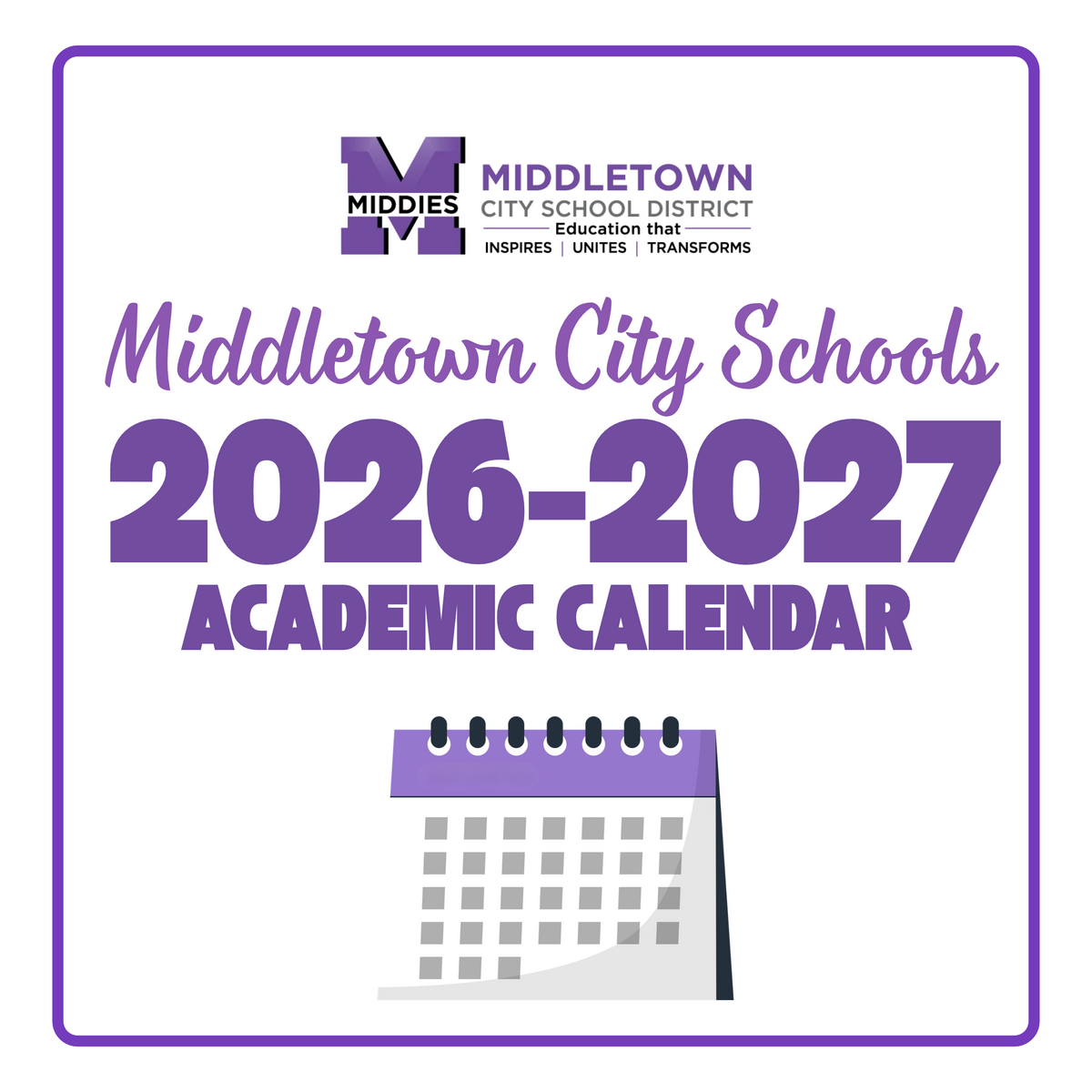 MCSD 2026-2027 academic calendar post